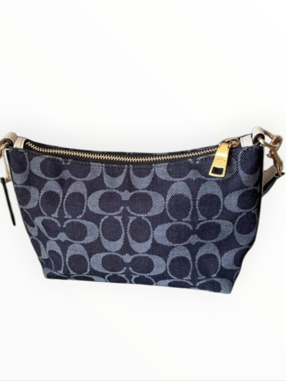 Coach Denim Crossbody Bag in Signature Jacquard- EUC - Picture 2 of 7